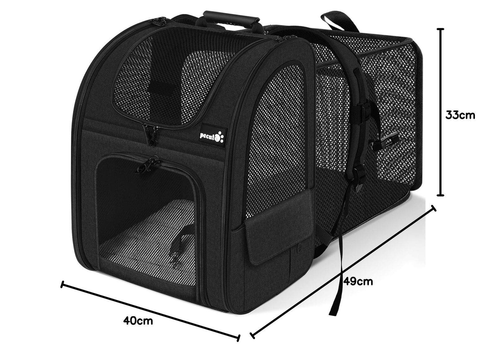 MEeinc ペットキャリーリュック LサイズブラックOKAGO L 帆布と本革