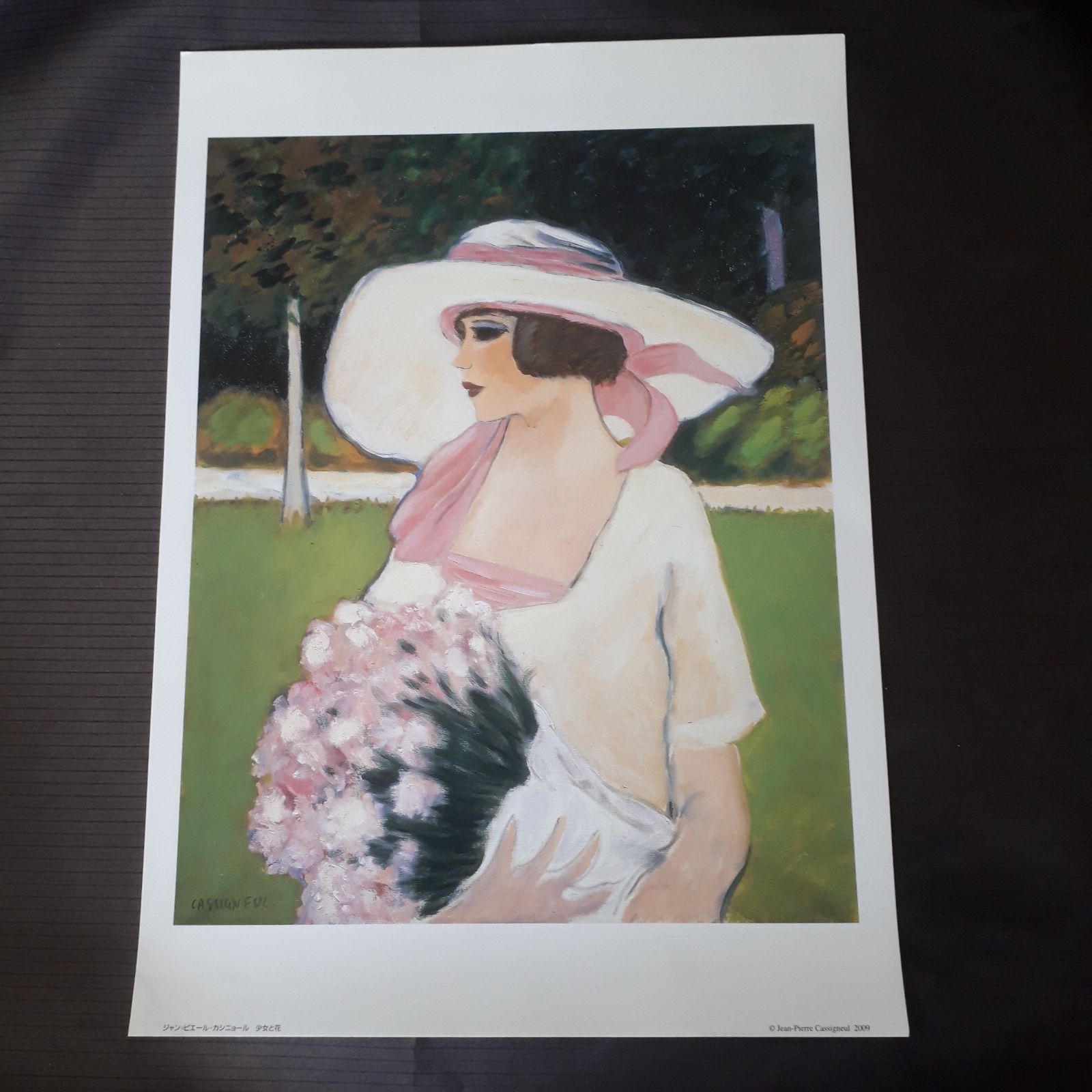 絵画 。壁掛け絵原画手描き【庭でシャンパンを飲んでいる優雅なフランス人