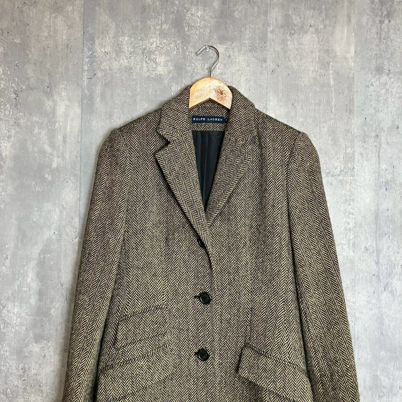 ラルフローレン チェスターコート アルパカ混 ツイード ヘリンボーン