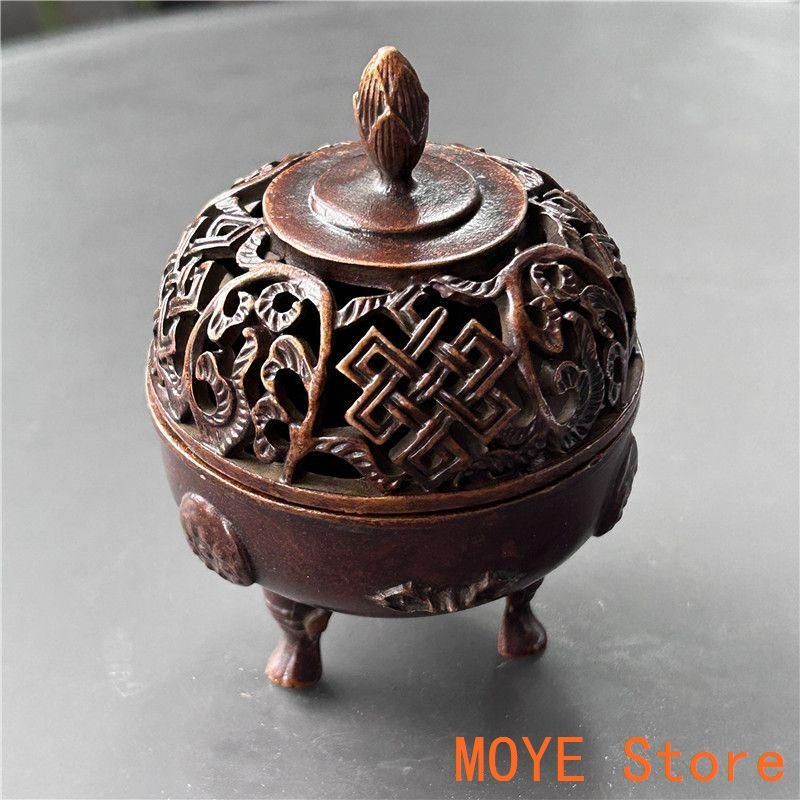 手炉□古銅 鶴透かし火屋 手焙り 中国古玩 香炉 時代物 骨董□2025