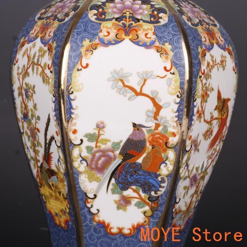 大清雍正琺瑯彩花鳥紋四方瓶 景徳鎮 陶磁器 装飾品 現代工芸品 美術品