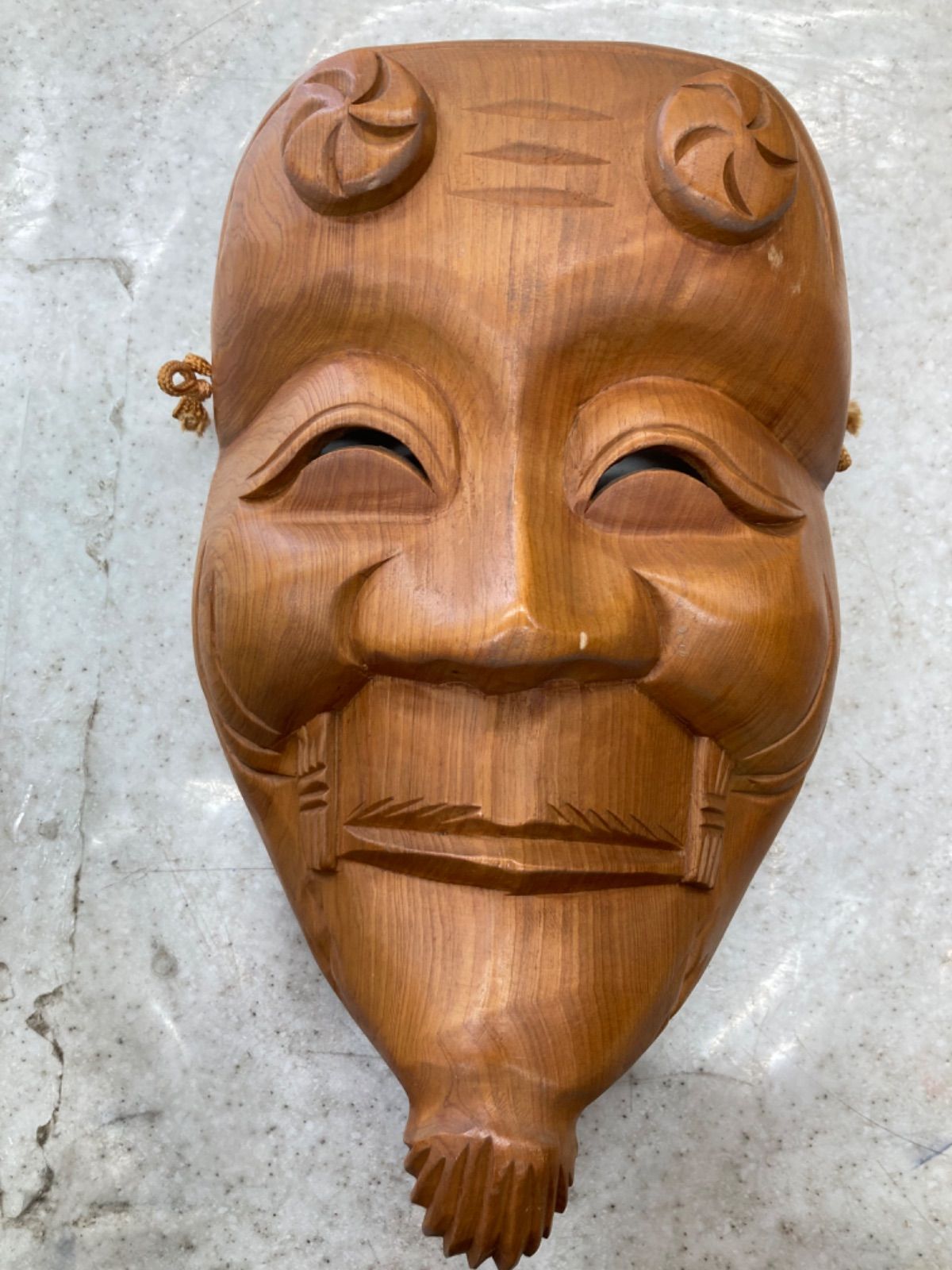 ◎木彫り 翁面 爺 お面 能面 - メルカリ