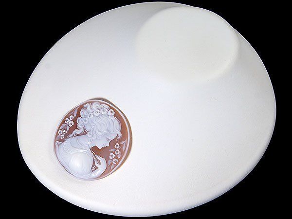 作家品裏面サイン貴婦人シェルカメオルース36.1mm×27.6mma994-i
