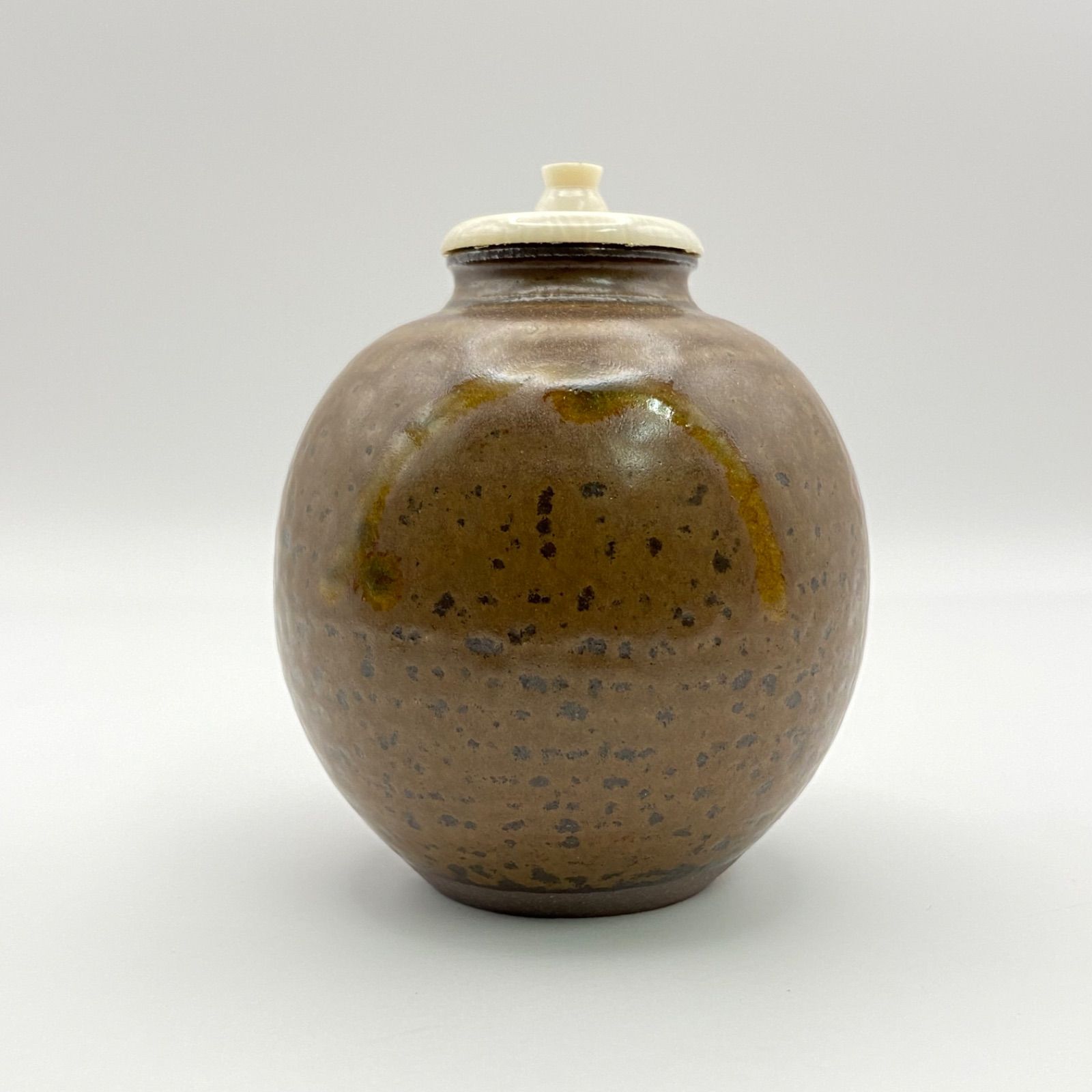 新古】岩城文琳茶入 笹田有祥 共箱入 仕覆：鳥襷緞子 中興名物 漢作唐