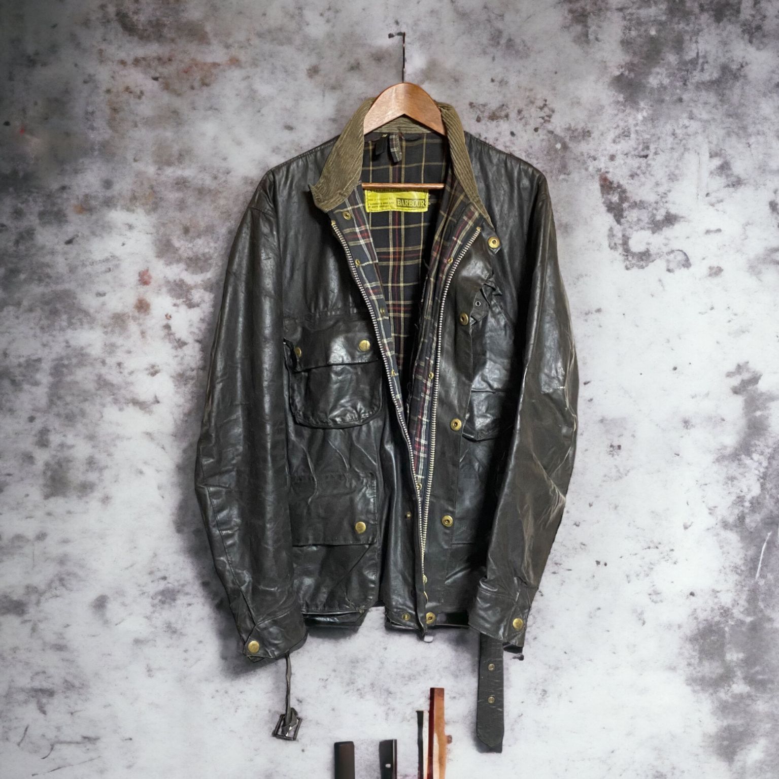 barbour international コレクション オイルドジャケット 38 barbour