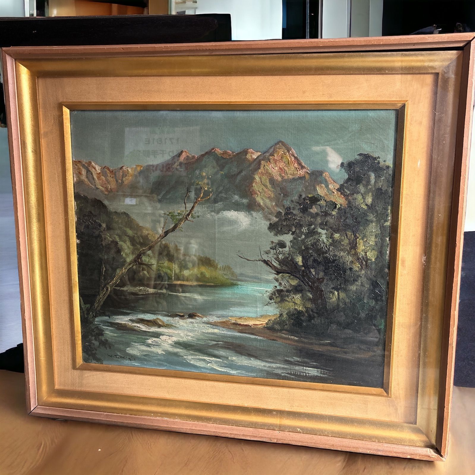 油絵 方冰山 80×80cm 額縁付き 油絵 方冰山 80×80cm 額縁付き