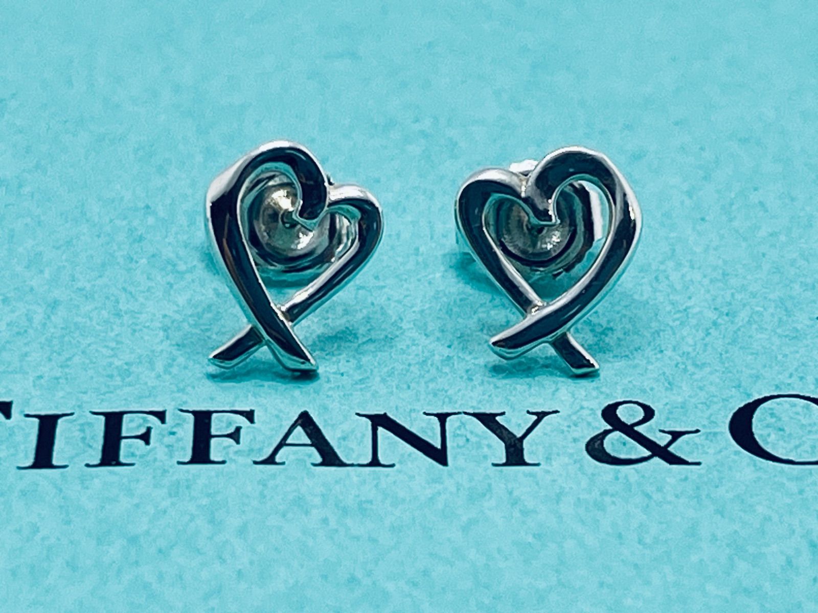Tiffany&Co. ティファニー AG925ピアス ラビングハート 袋あり