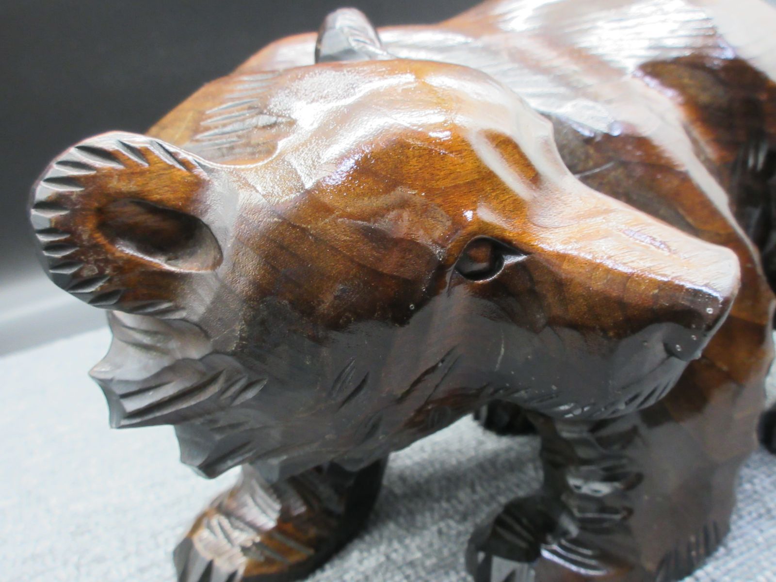 木彫り 熊 彫刻 くま クマ置物 レリーフ 昭和レトロ 木彫り 熊 くま