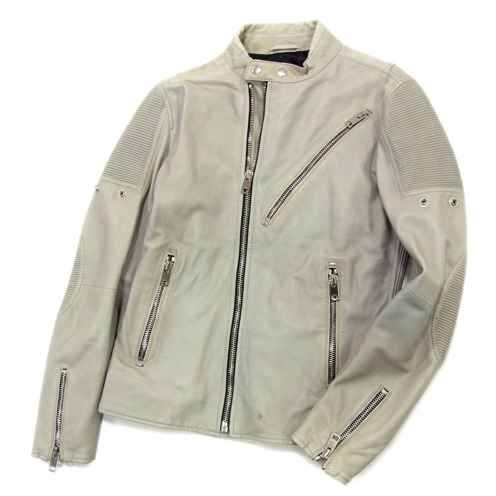 定価13万円○DIESEL ディーゼル ラムレザー ライダース ジャケット 革