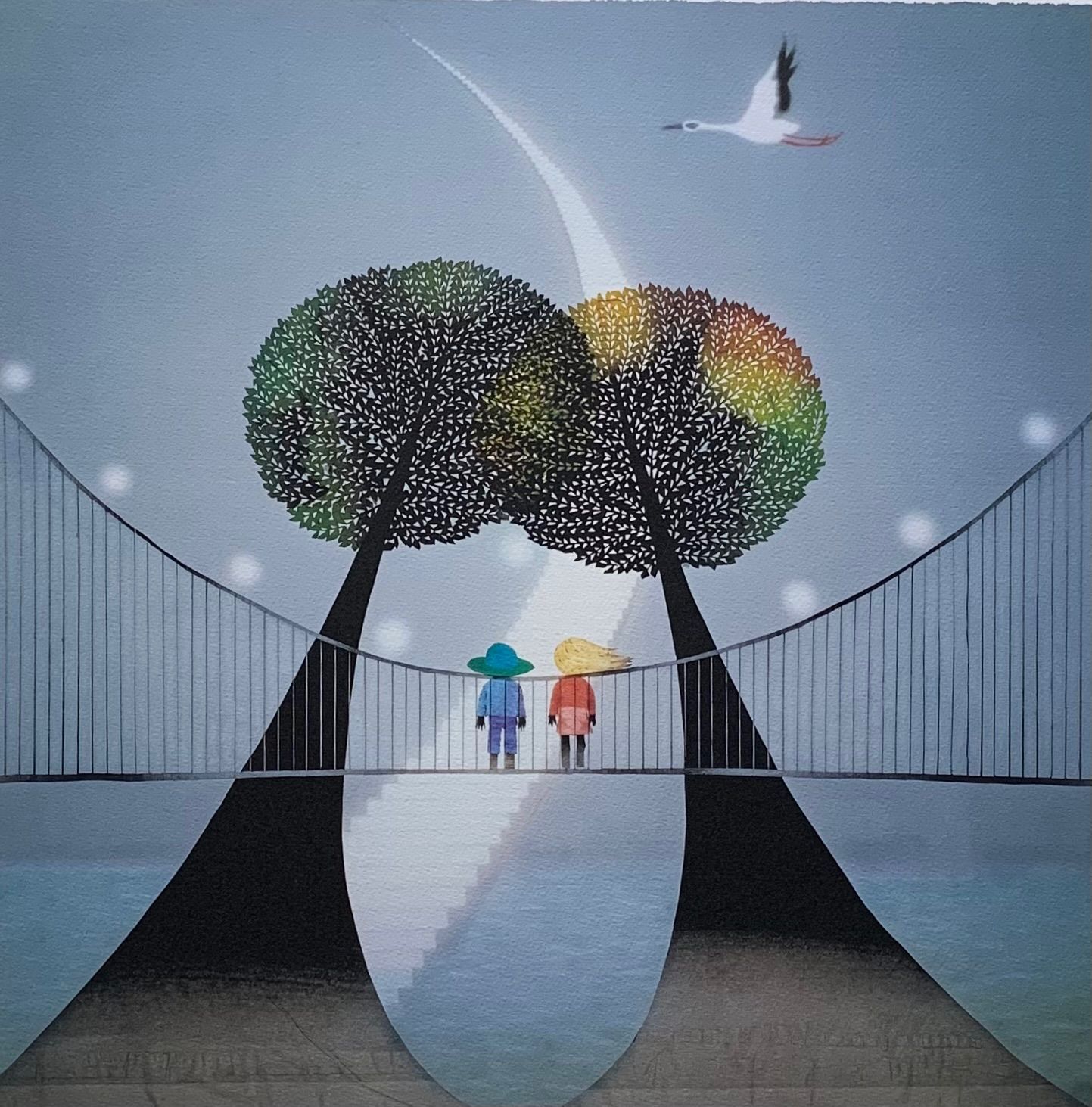 真作保証】藤城清治「愛よ永遠に」レフグラフファイン 直筆サイン 版画