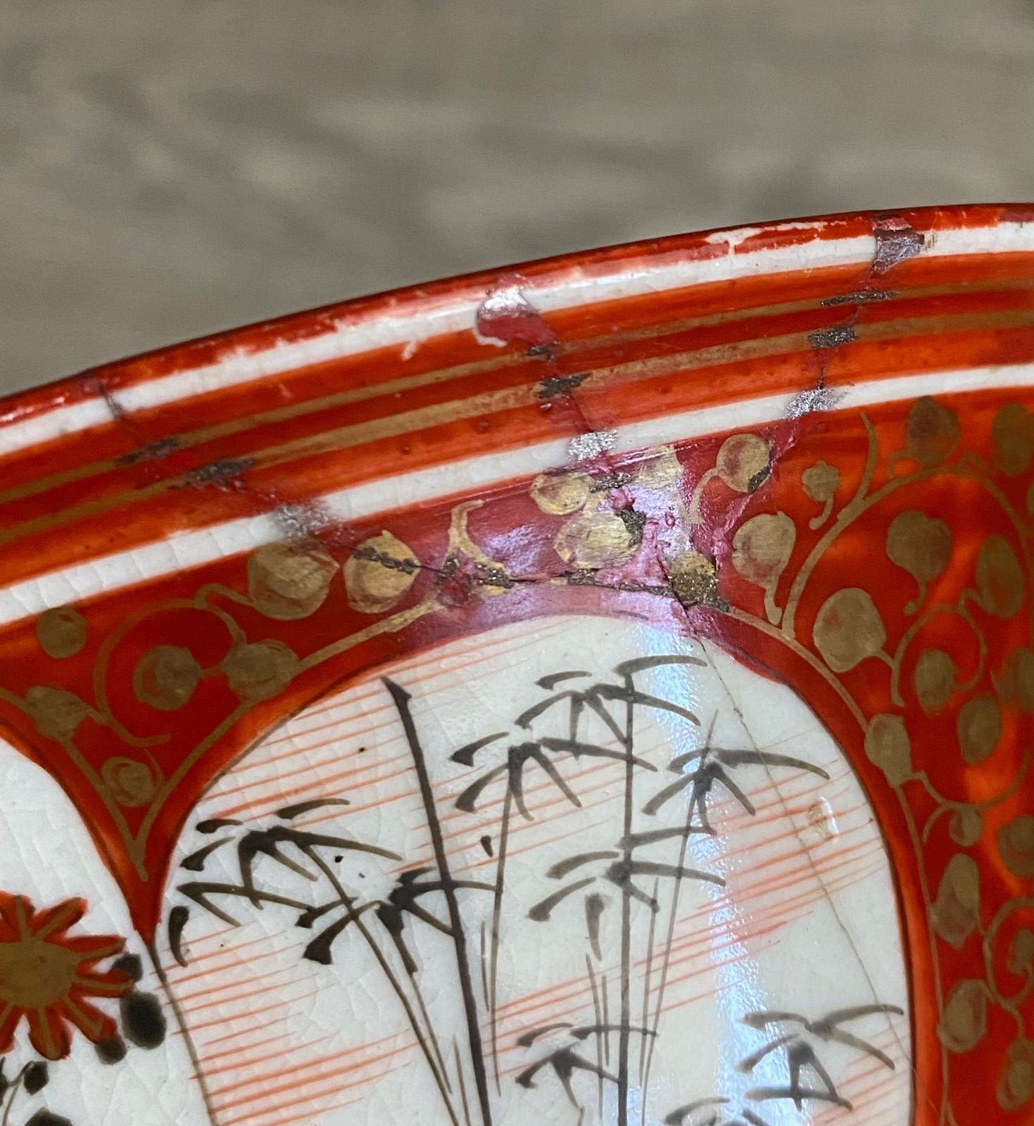 九谷焼 大日本九谷 赤絵金彩 鉢 盛鉢 和食器 骨董品 - メルカリ