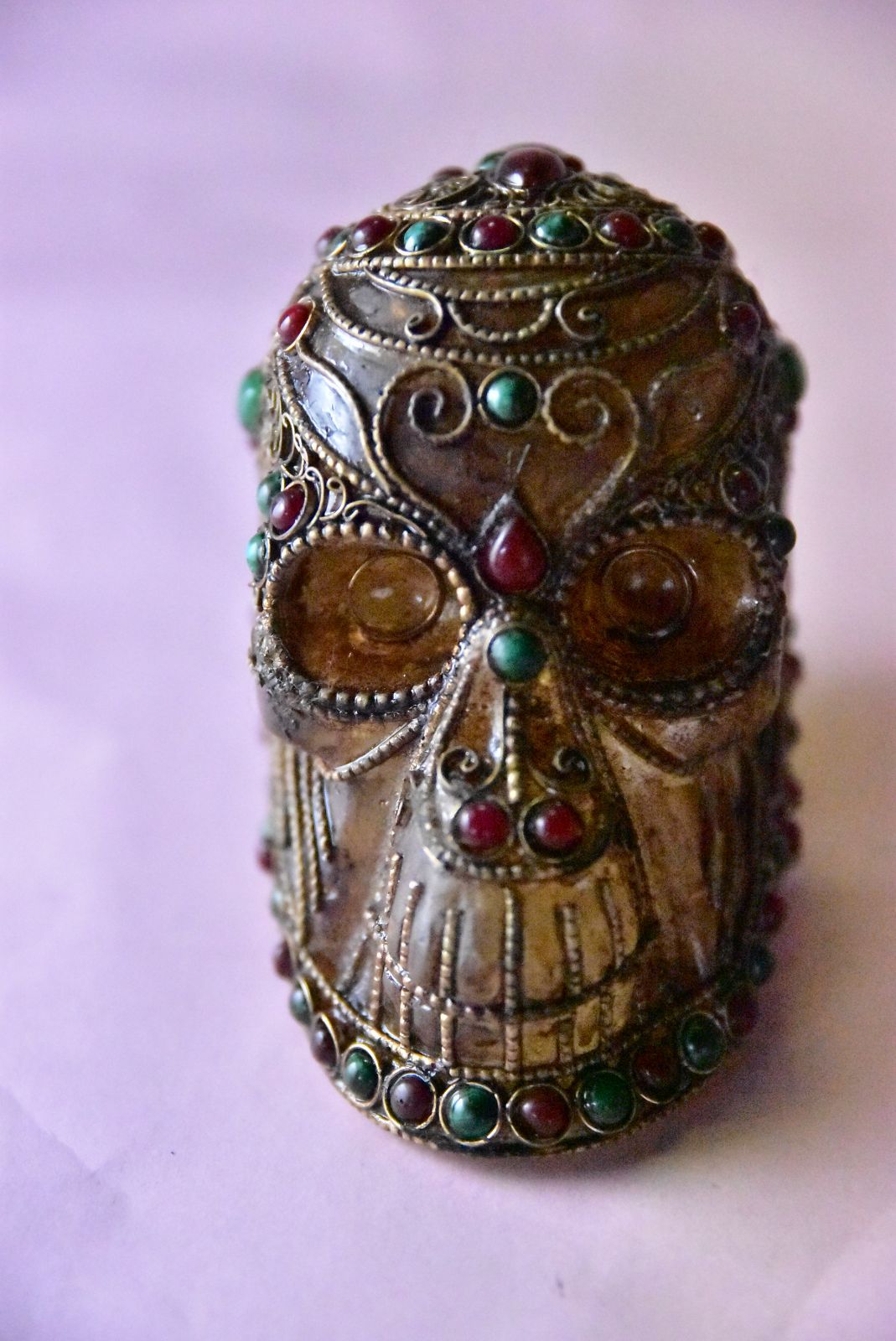 呪物 カパラ チベット カパーラ 頭蓋骨 数珠 根付 クマントーン