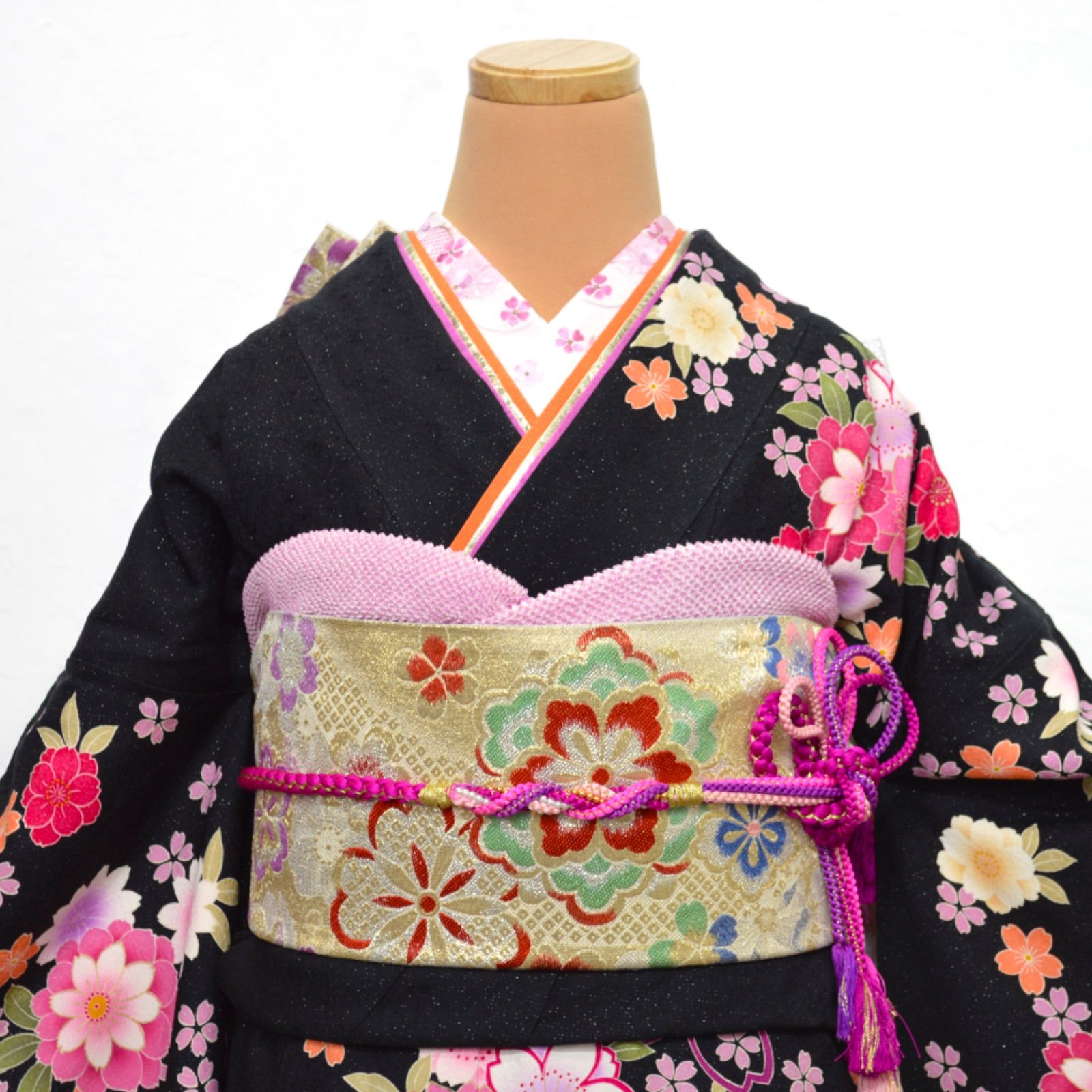 訳あり特価Used品》 正絹 振袖フルセット S〜Lサイズ 成人式 振袖