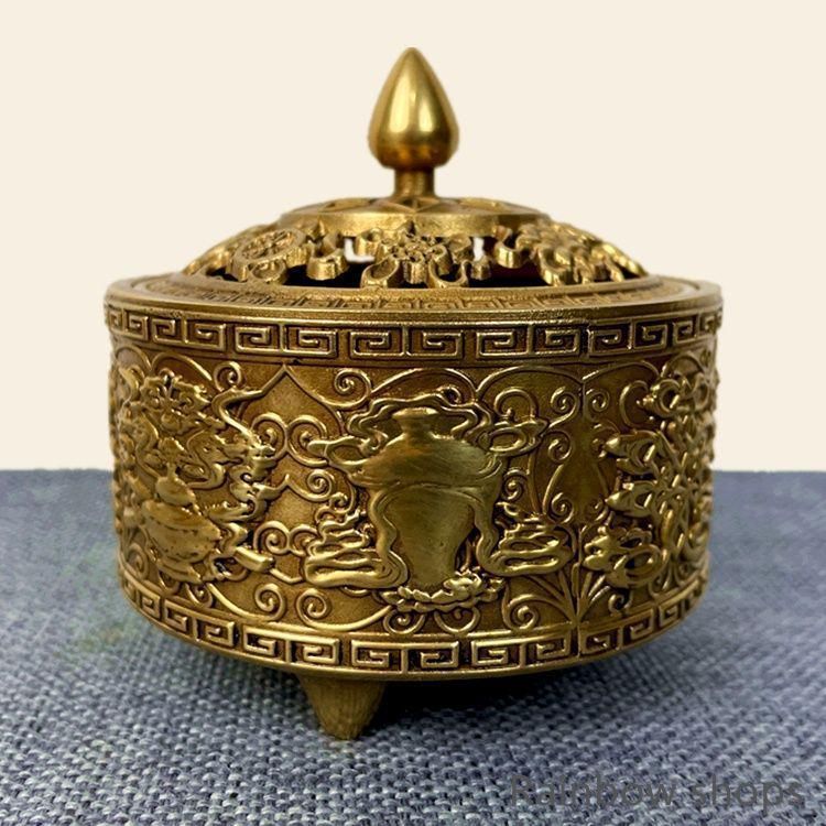 銅製 六角炉 香炉 茶道 書房香炉 香道具 装飾品 工芸品 置物 銅製 六角