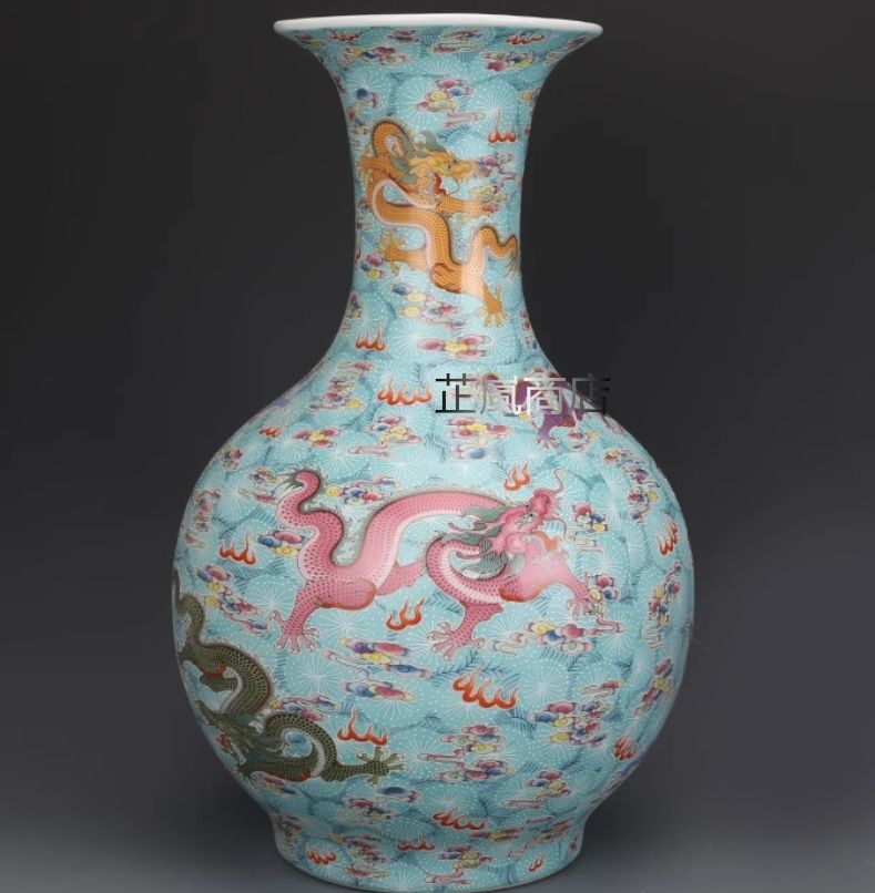 清雍正琺瑯彩花鳥図紋賞瓶 景徳鎮 陶磁器 装飾品 現代工芸品 美術品