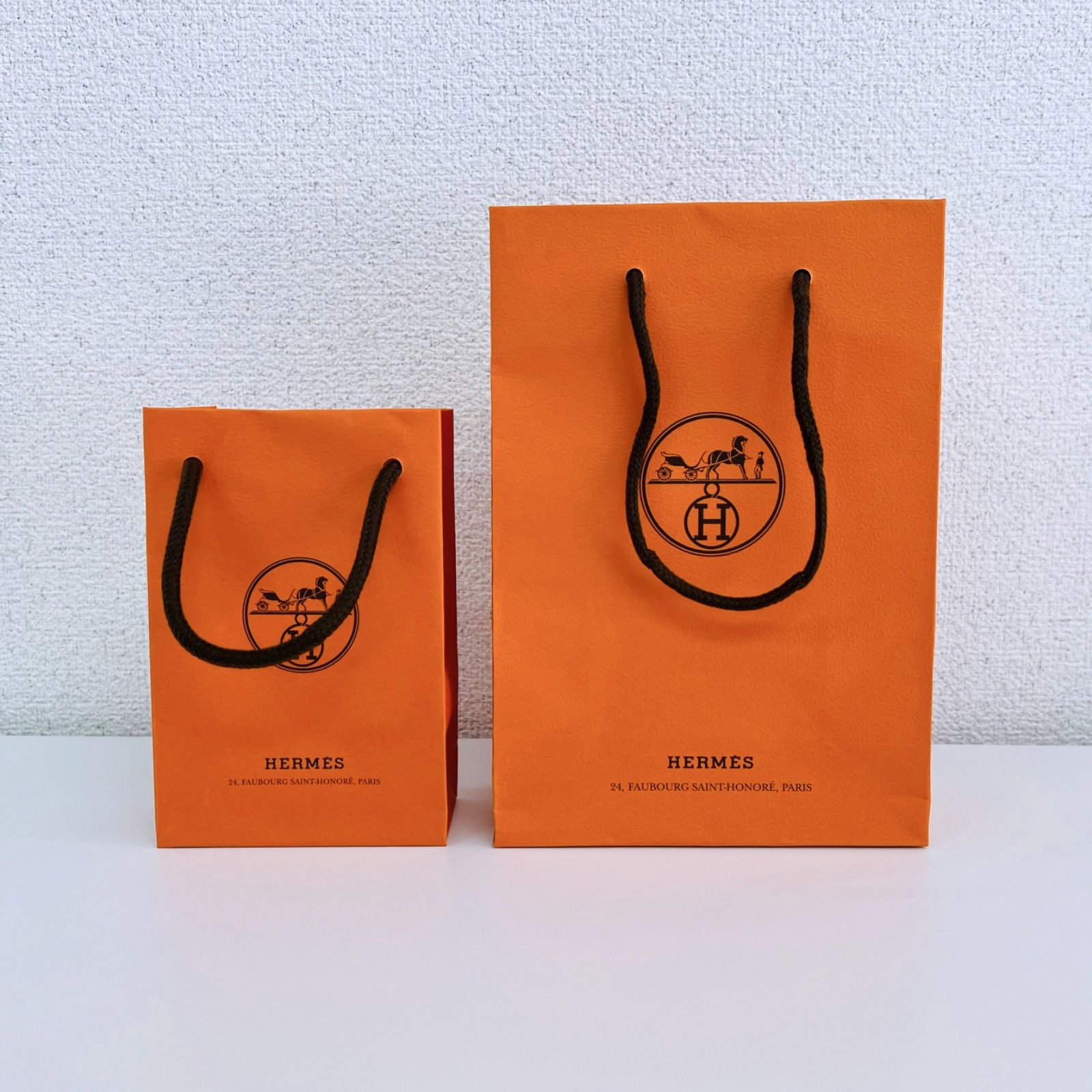 HERMES ショッパー袋 オレンジ エルメス HERMES 紙袋 ショッパー