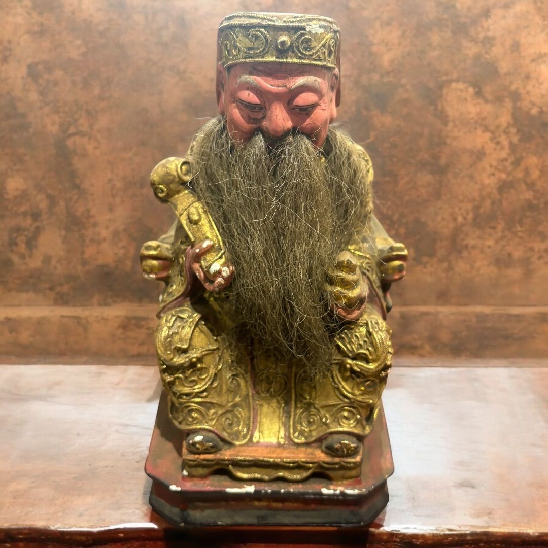 定番人気，2025 骨董 福徳正神 木彫 木像