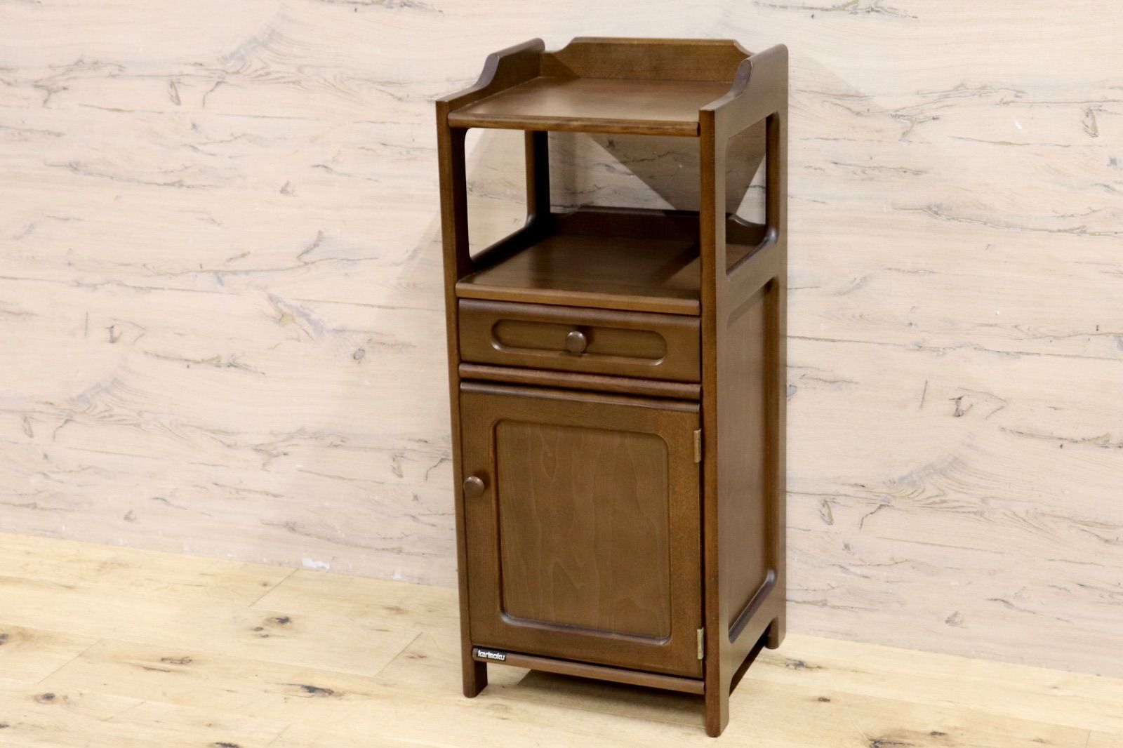 カリモク 天然木 台 FAX台 キャブネット サイドボード 花台 コンソール