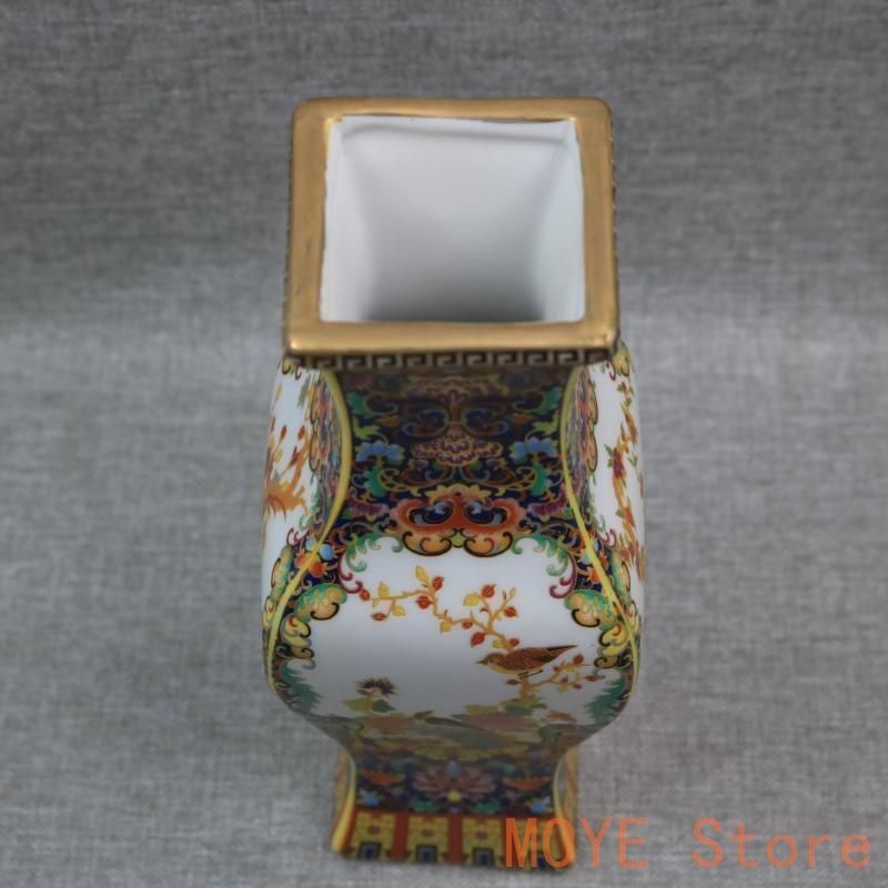 花鳥八方瓶は清雍正琺瑯彩窓窓瓶 景徳鎮 陶磁器 装飾品 現代工芸品