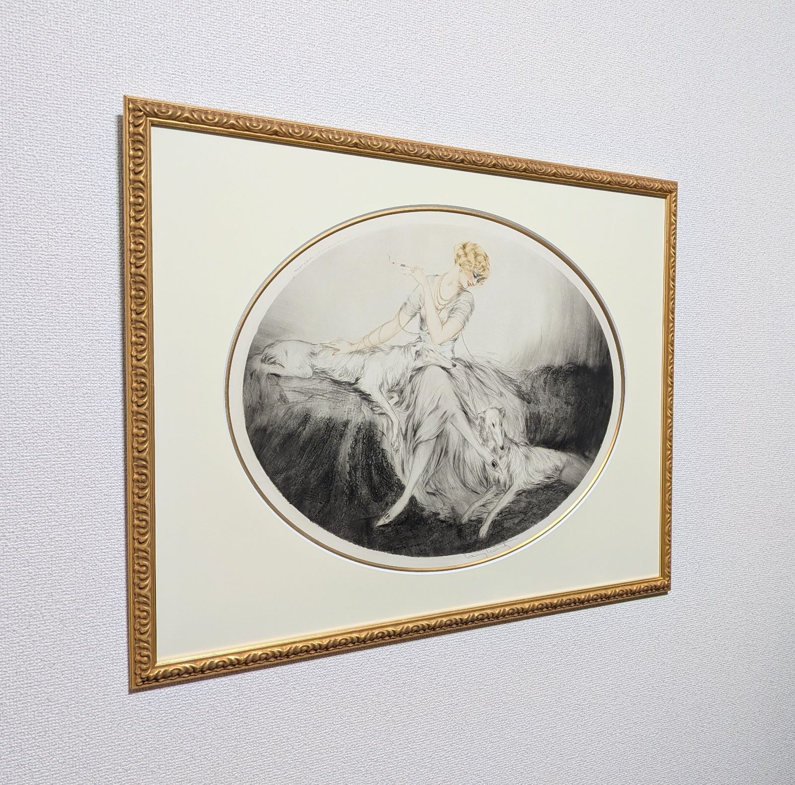 真作保証ルイ・イカール「スピード」エッチング 直筆サイン 版画