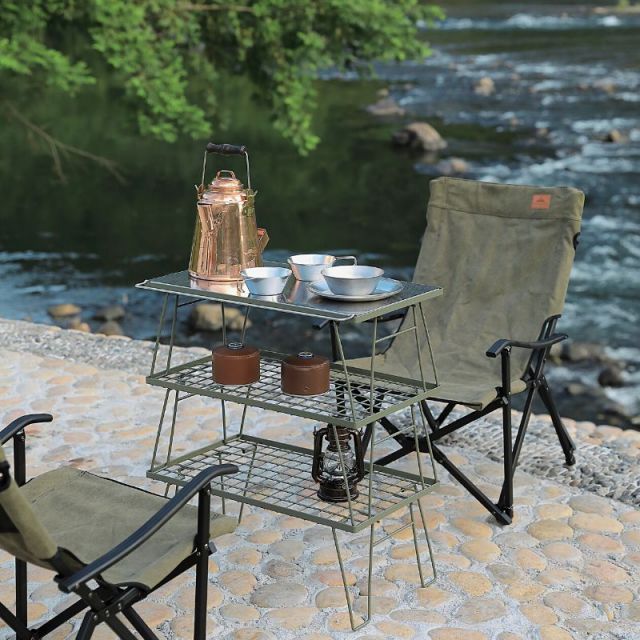 キャンピングムーン フィールドラック フィールドラック 3点⁄竹製天板