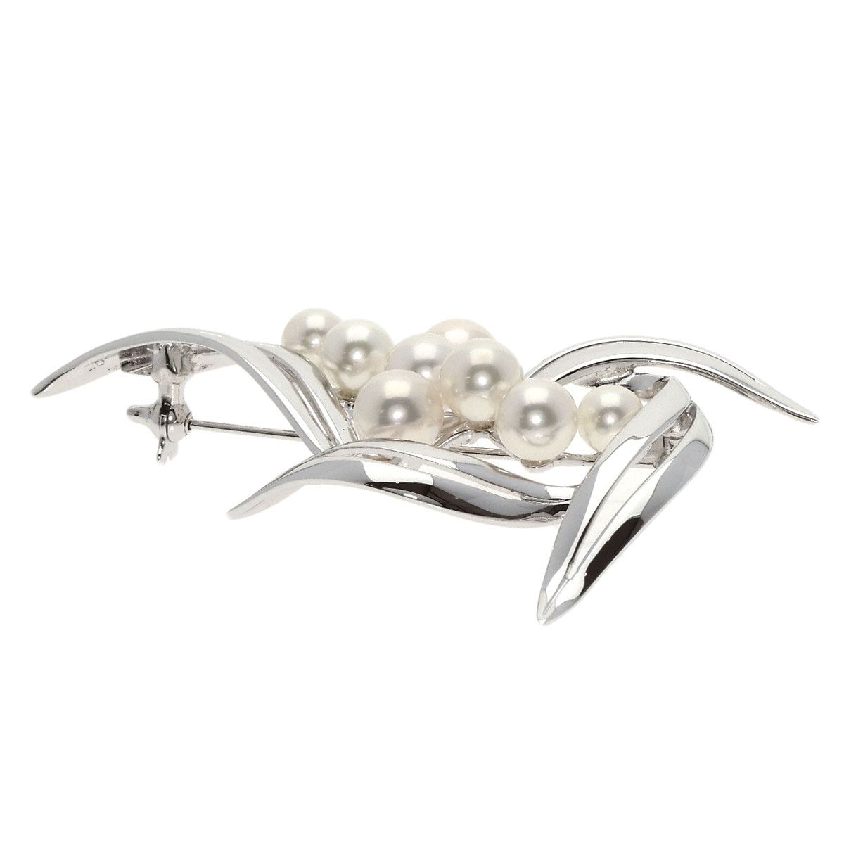 MIKIMOTO ミキモト SV シルバー アコヤ パール ブローチ E1567