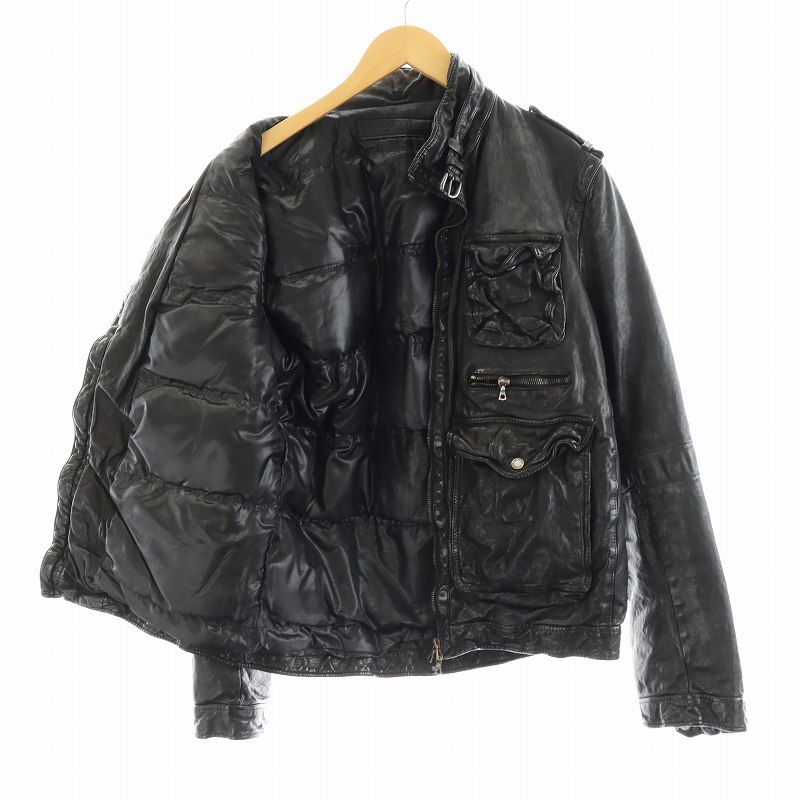 ストア NEIL BARRETT バッファローレザージャケット ブラック＿L NEIL