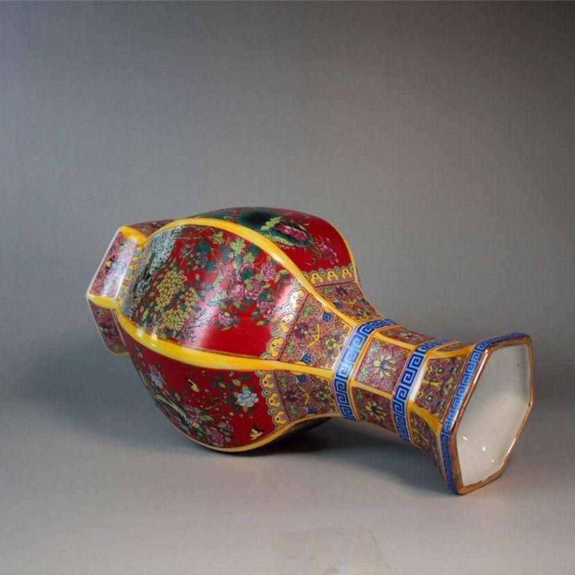 龍紋抱月瓶 工芸品 陶磁器 装飾品 花瓶 花器 美品 美術品 置物 陶芸 龍