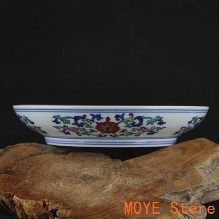 清雍正青花斗彩龍鳳図磁器皿 景徳鎮 陶磁器 装飾品 現代工芸品 美術品