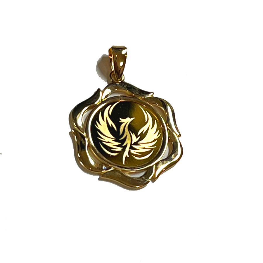 24金 コイン ネックレストップ ペンダントヘッド 不死鳥 フェニックス