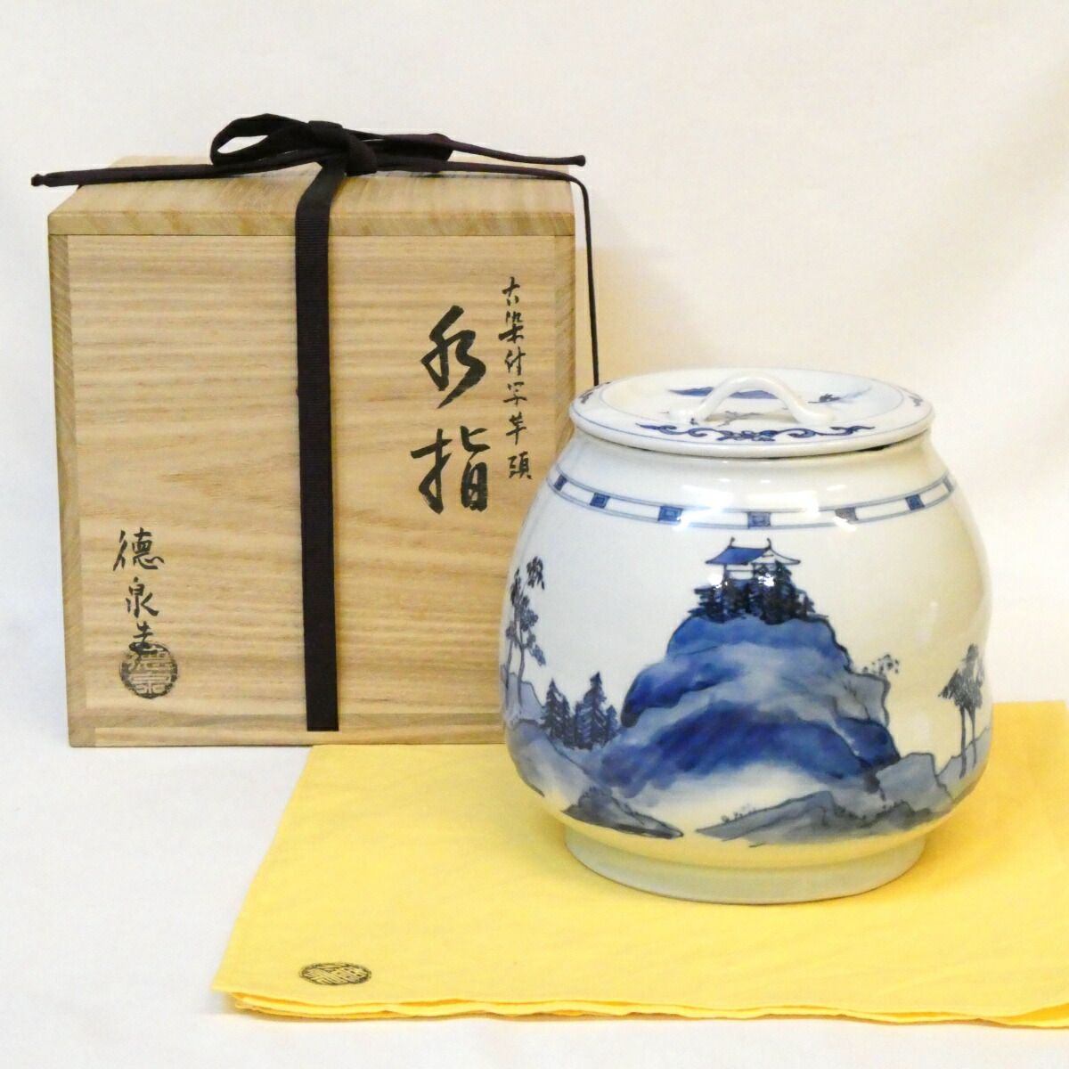 298【紫翠窯 西村徳泉 蓋置】染付 蜻蛉 とんぼ 茶道具 茶事 茶道