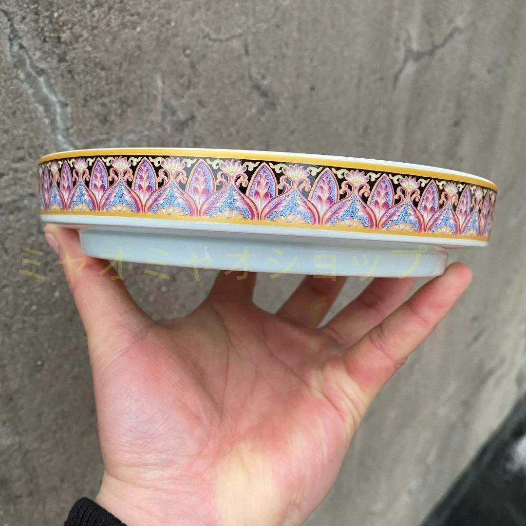 中国清朝時代 青花美人画小皿17枚 木箱 直径約11.5㎝東