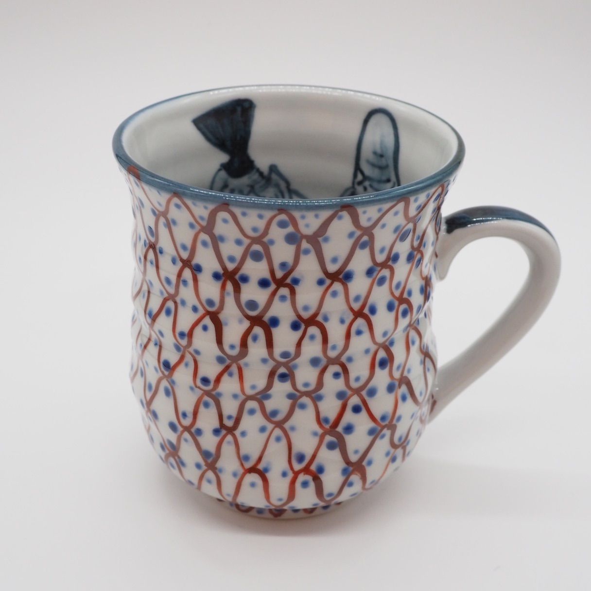 京焼・清水焼 村田幸之介(六齋窯) 七福神あみマグカップ 恵比寿天