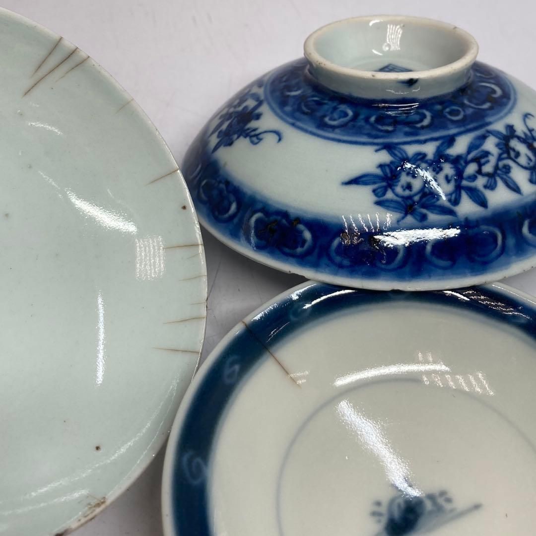 中国清朝期 古染付 新渡 青花盃 購入 東H5-0822①タトチ 中国清朝期 古