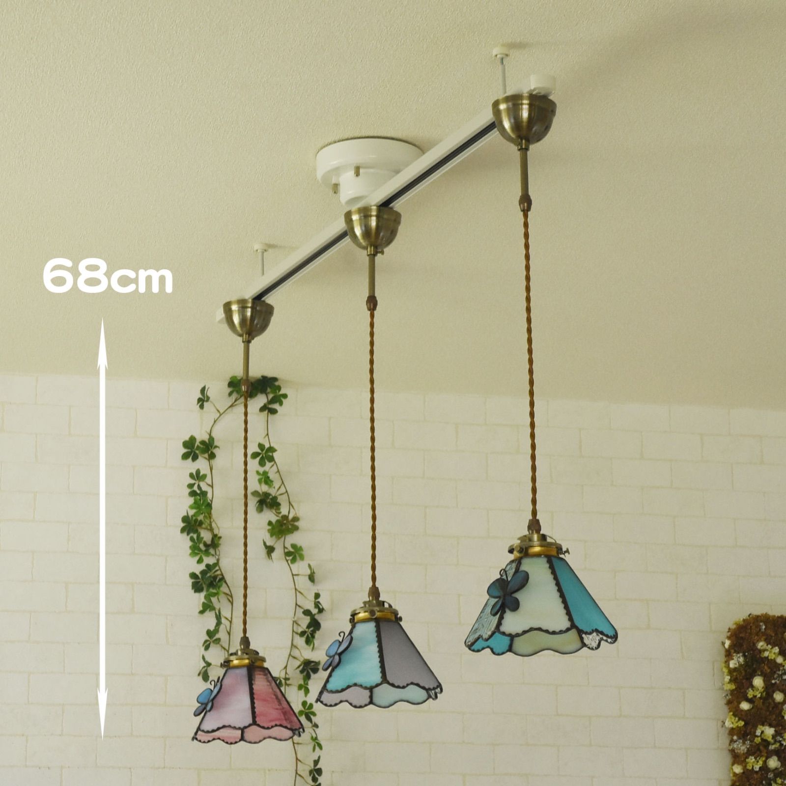 ペンダントライト ステンドグラス 日本製 Papillon Bleu ガラス 北欧