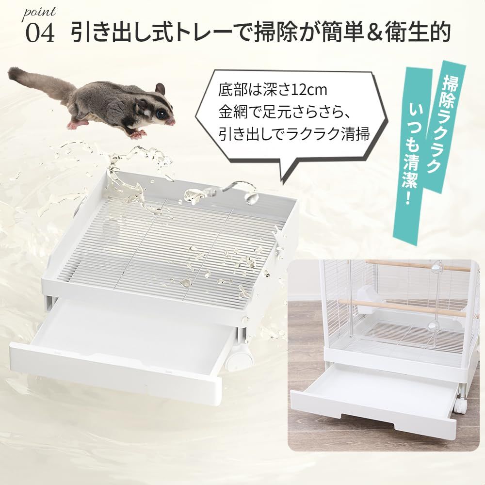 Ruexueの大型ハムスターケージ、完全に透明で視認性が良く、耐摩耗性