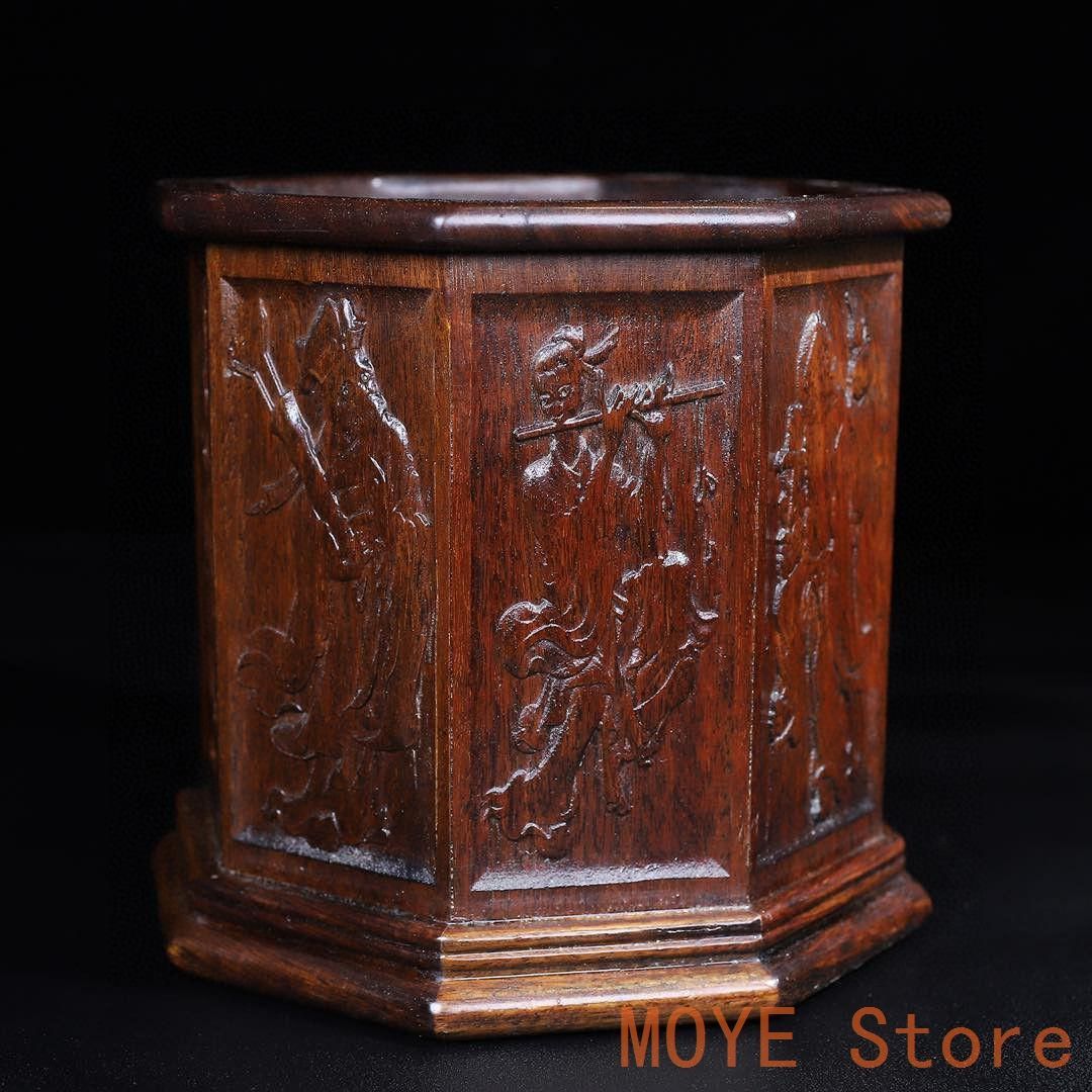 銅器 浮彫り八仙過海筆 書斎 書道具 文房具 装飾品 工芸品 美術品 銅器