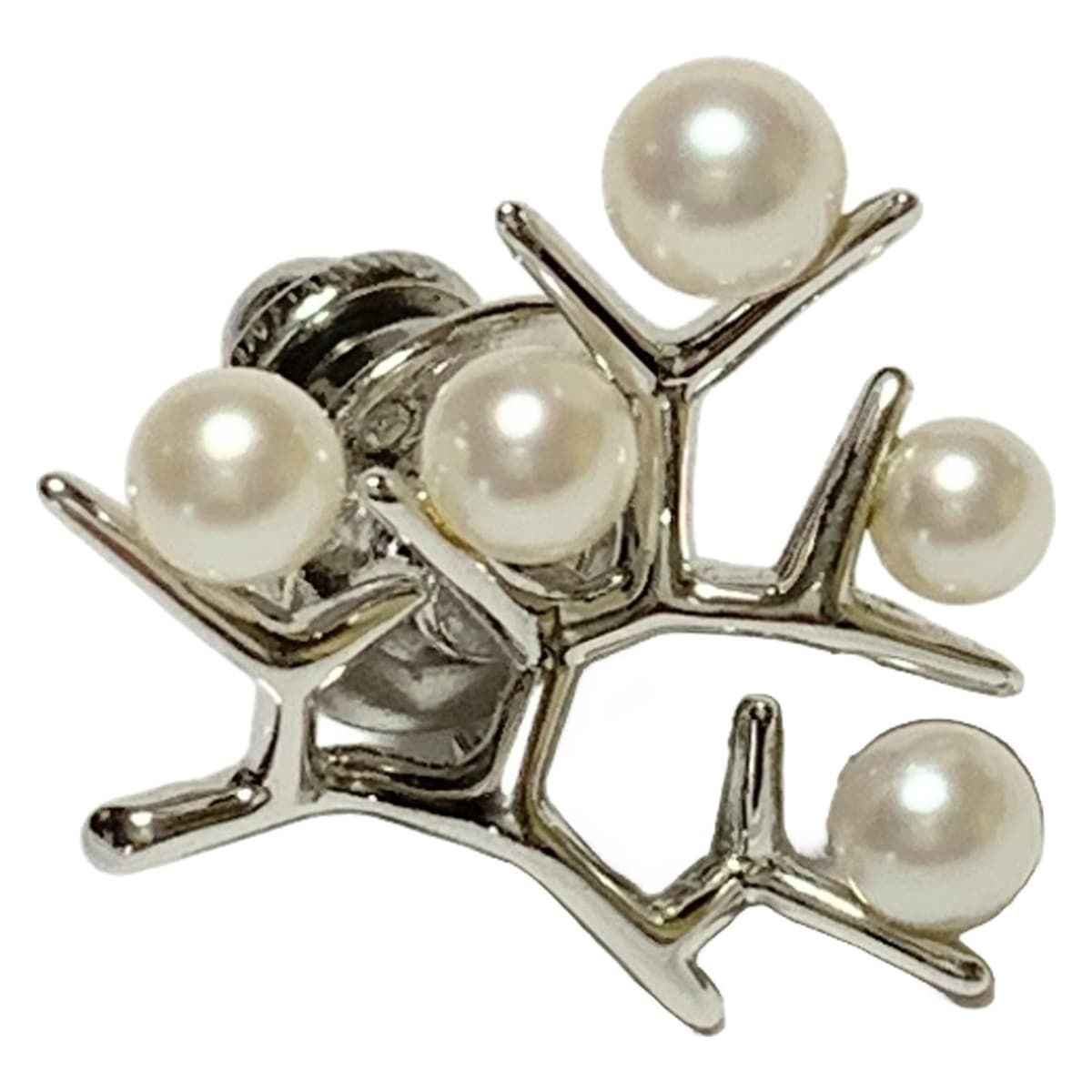 美品 ミキモトMIKIMOTO パール ブローチ 幸福の木 シルバー ラージ