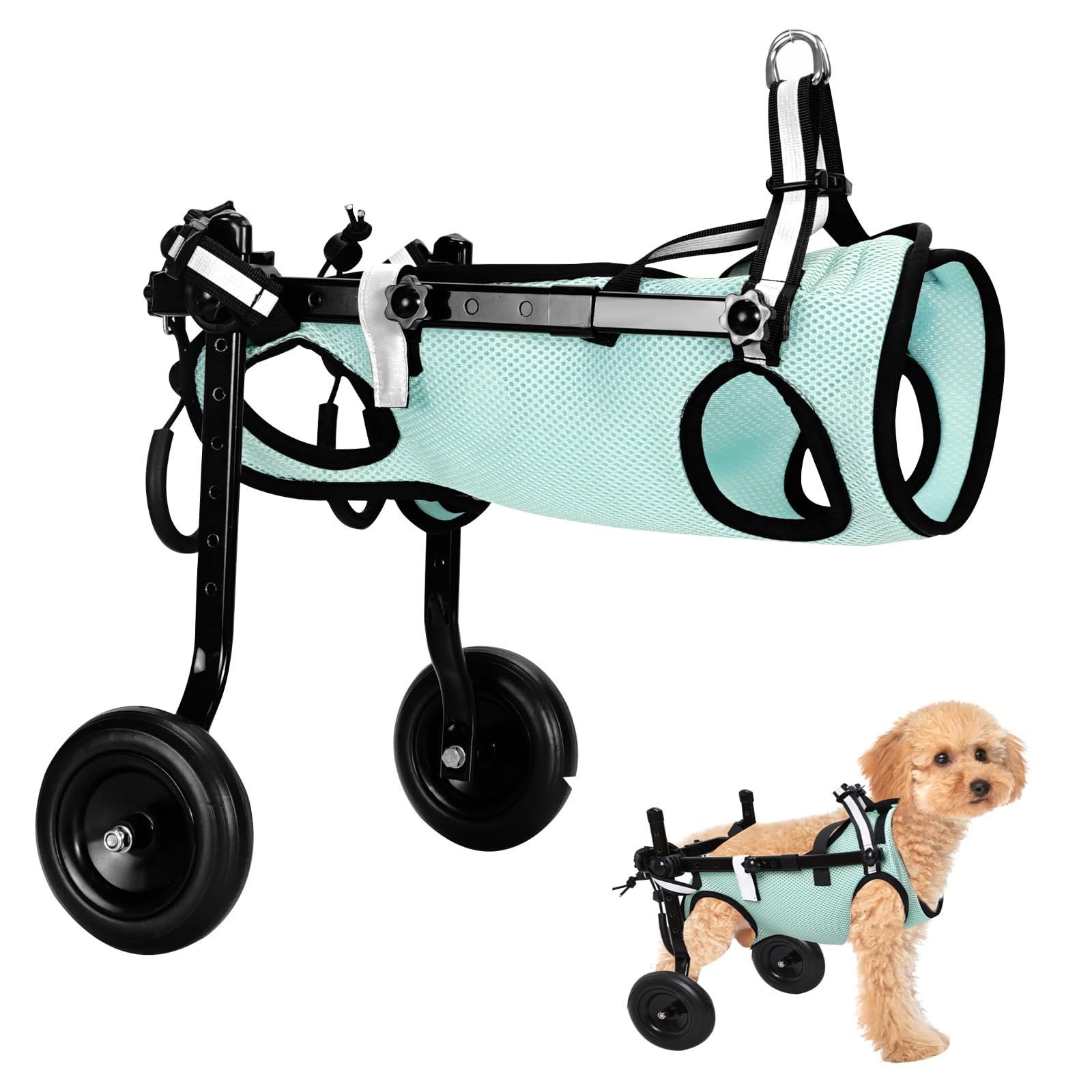 パグ4輪 リハビリ 食事補助 犬用車椅子 介護用 犬の歩行器 わん