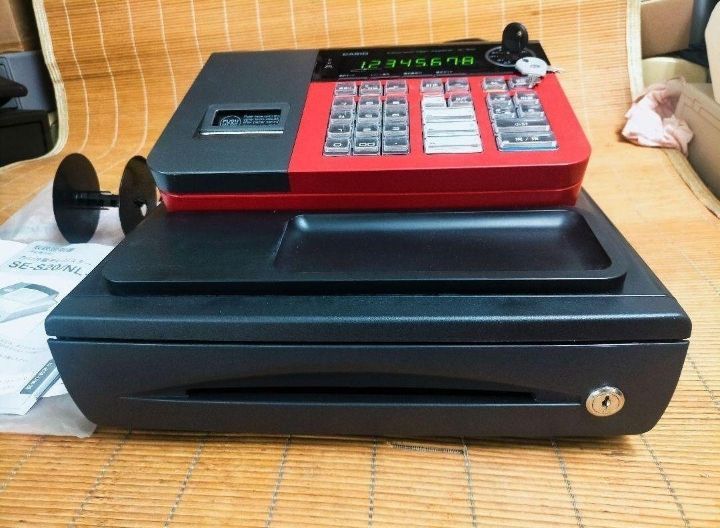 ☆M】カシオ CASIO 電子レジスター SE-S20 ブラック カギ付き