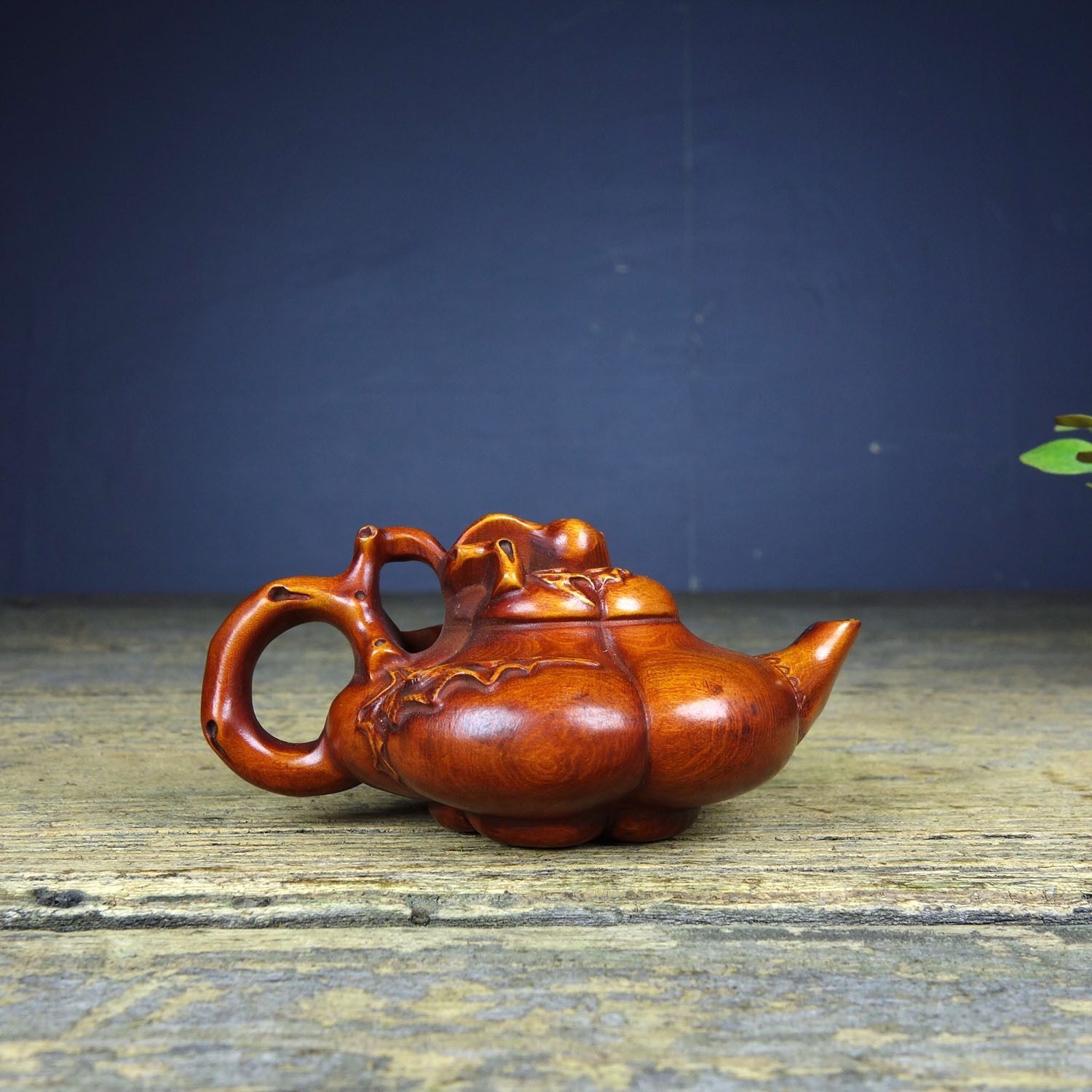 中国 玉石白玉彫刻 白菜 置物 唐木台付 C R7586 中国 玉石白玉彫刻