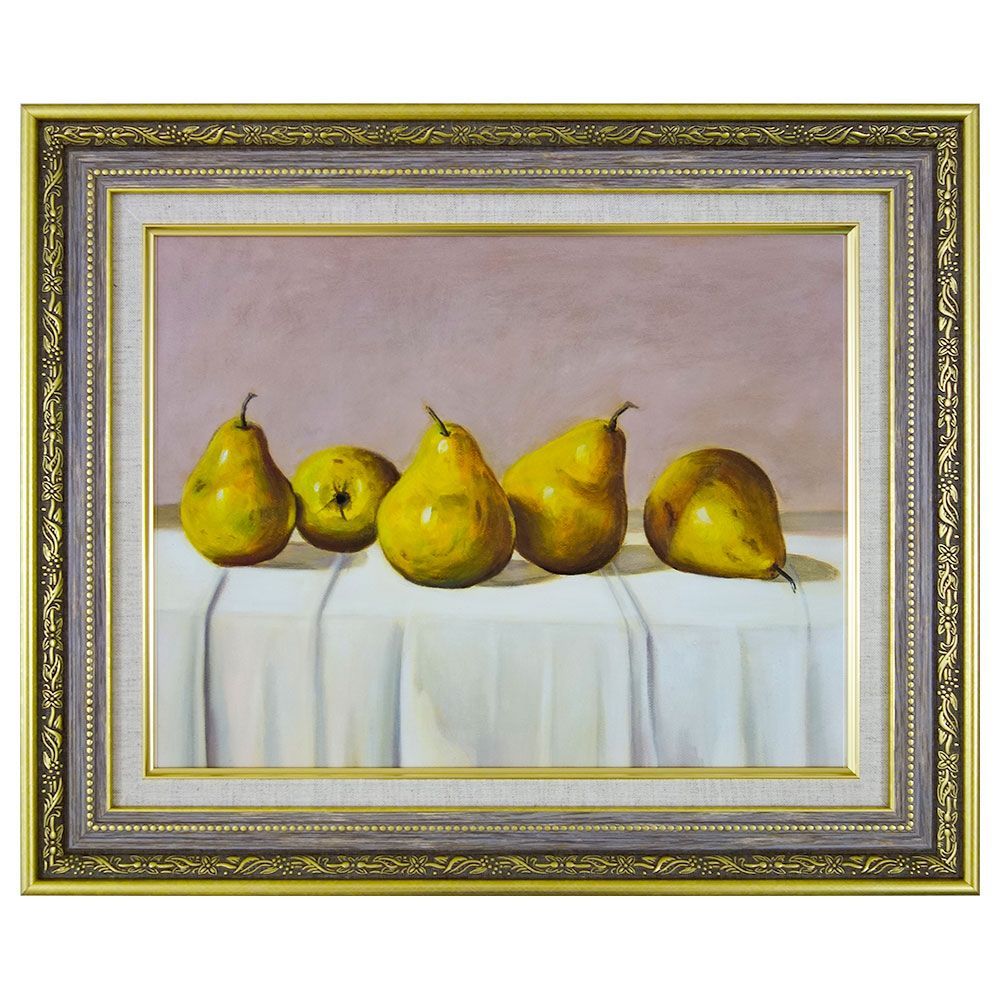 油彩画 果物 2つの果実