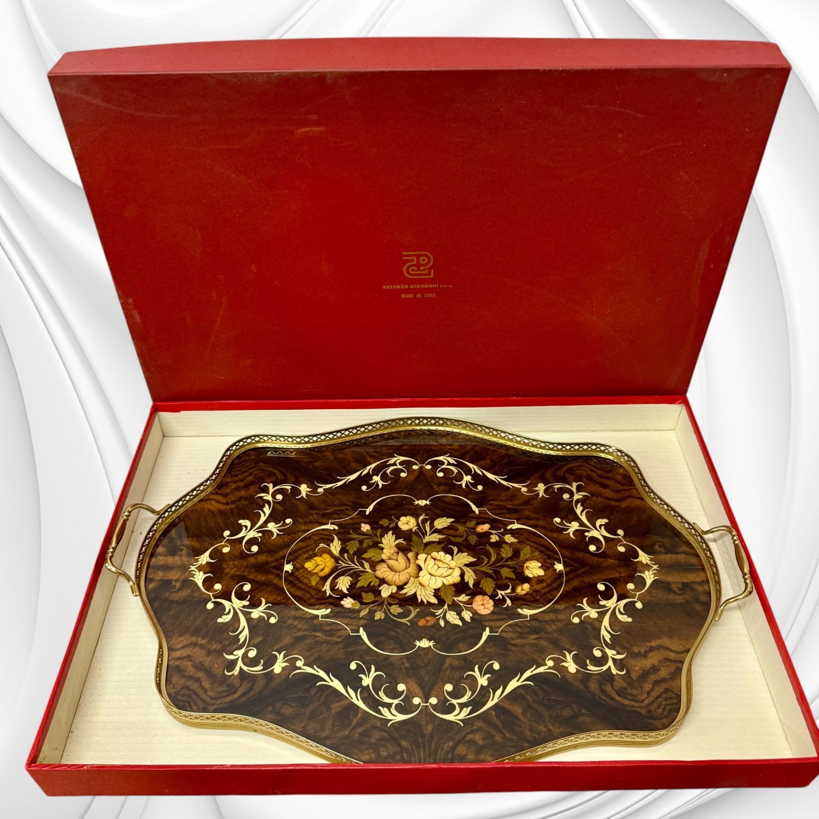 イタリア製】象嵌トレー（PATURZO GIOVANNI） 【美品】PATURZO