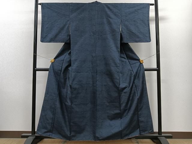 平和屋着物○本場大島紬 横段文 さが美扱い 正絹 逸品 未使用 BAAT0879yc