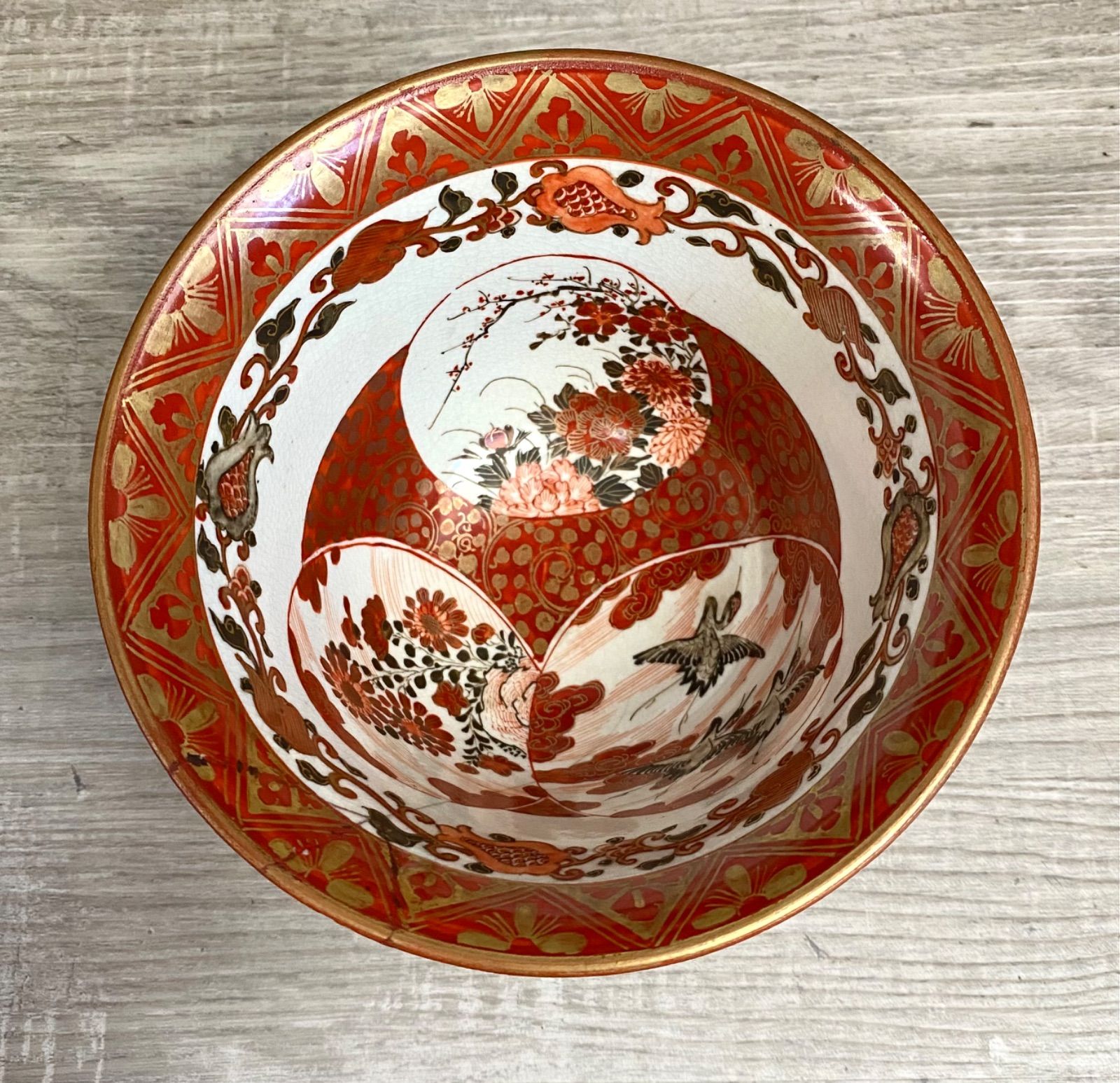 九谷焼 大日本九谷 赤絵金彩 鉢 盛鉢 和食器 骨董品 - メルカリ