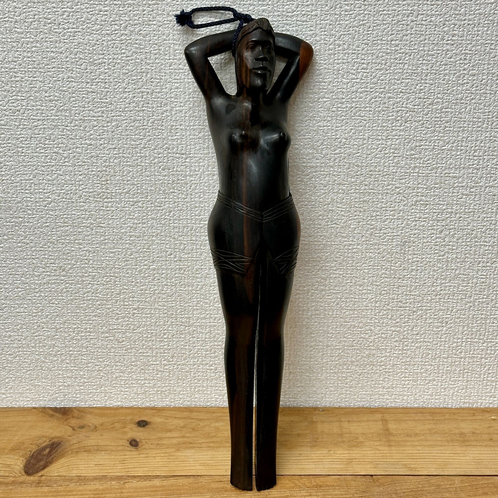 作家もの オブジェ アールヌーボー 裸婦像 木彫 彫刻 置物