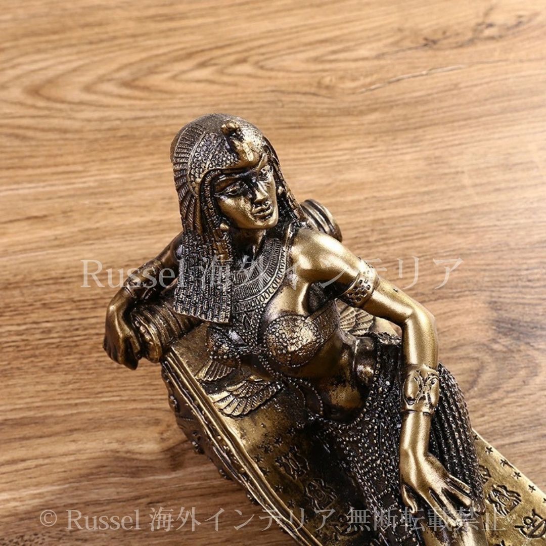 オブジェ 置物 クレオパトラ像 アンティーク調 ブロンズ 彫刻 古代