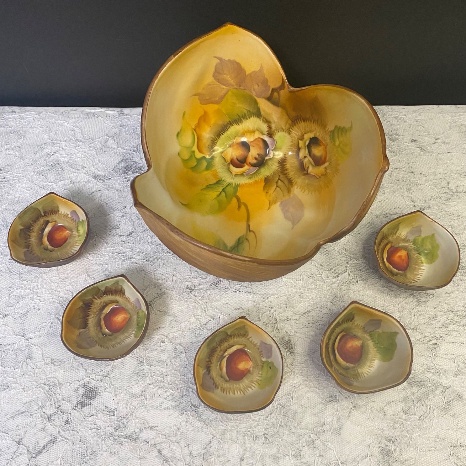 オールドノリタケ 3つ足 ナッツボールセット オールドノリタケ 3つ足