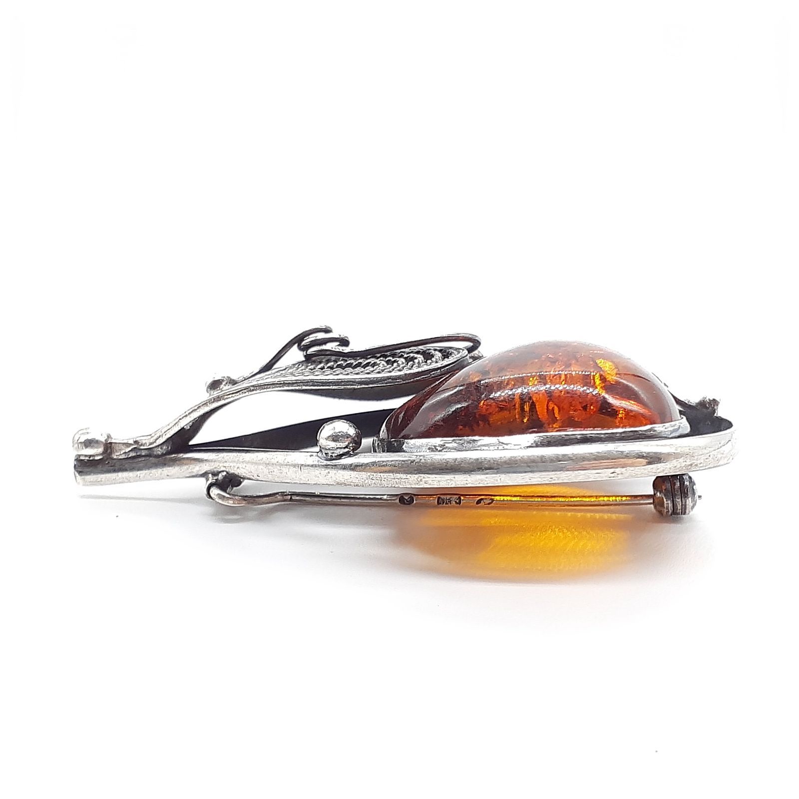 琥珀 シルバーブロ―チ (チェロ)