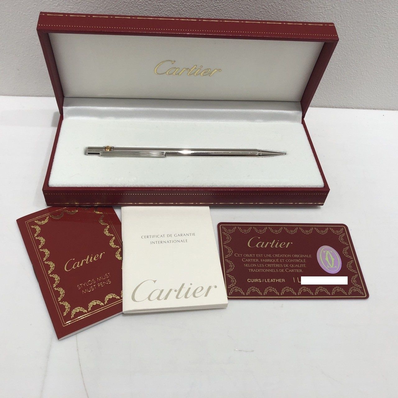 ☆Cartier カルティエ ボールペン トリニティ シルバー 青インク